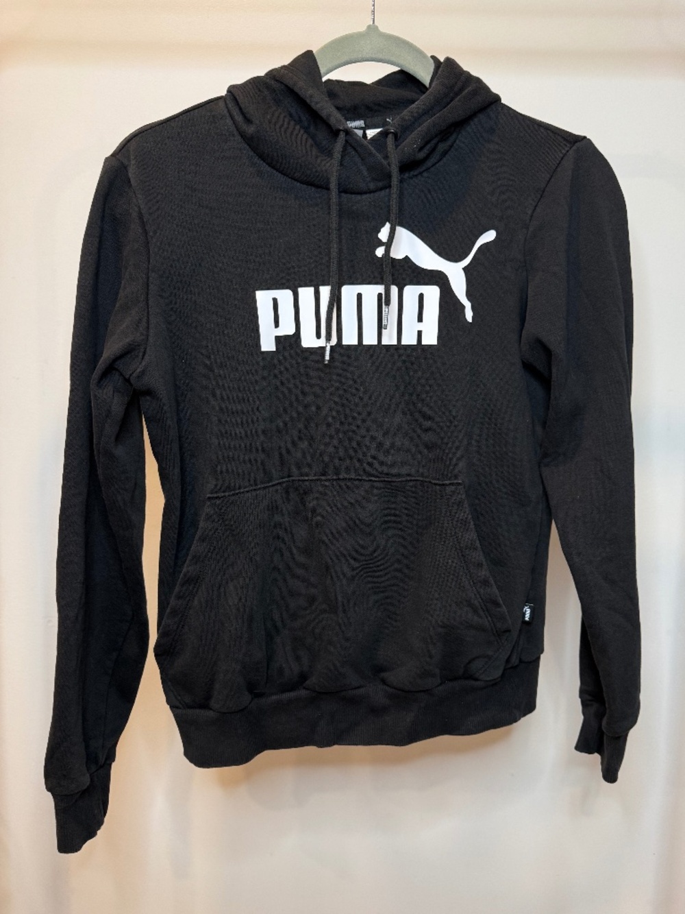 Puma Logo Hoodie Black - Boys S